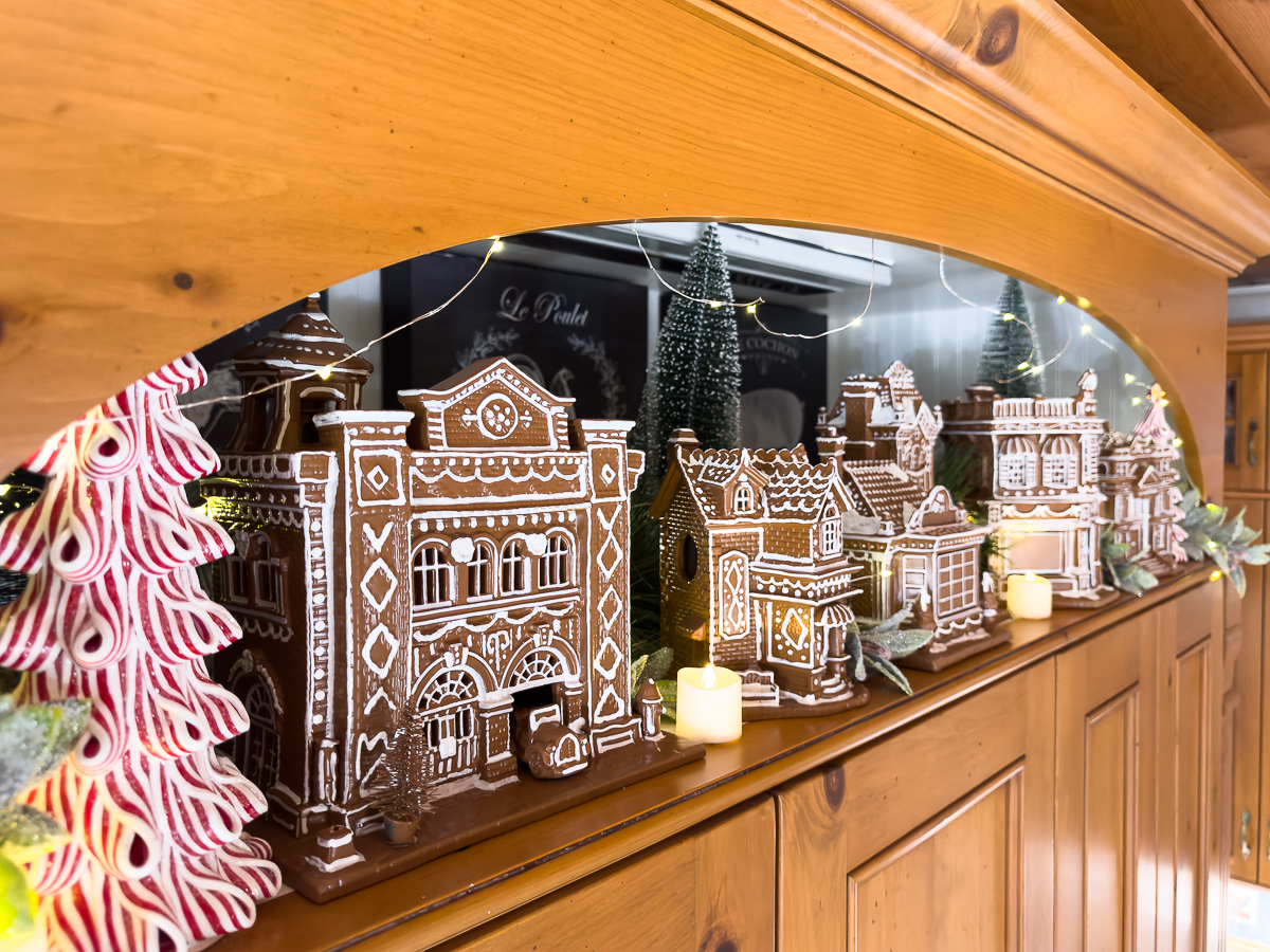 angle view of gingerbread village