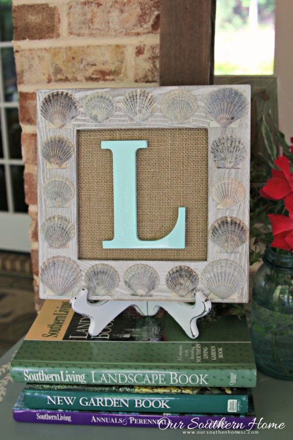 DIY Seashell Monogram Art with your beach treasures and supplies from Walmart by Our Southern Home