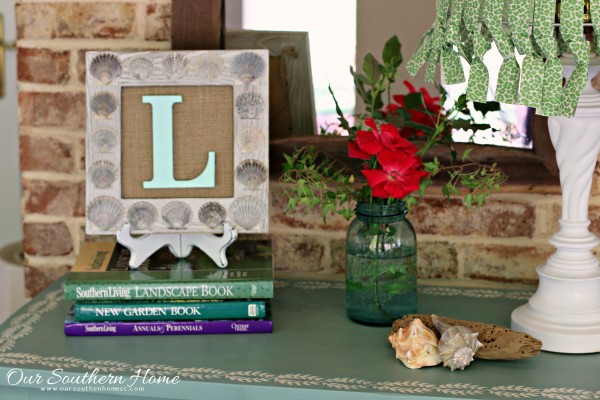 DIY Seashell Monogram Art with your beach treasures and supplies from Walmart by Our Southern Home