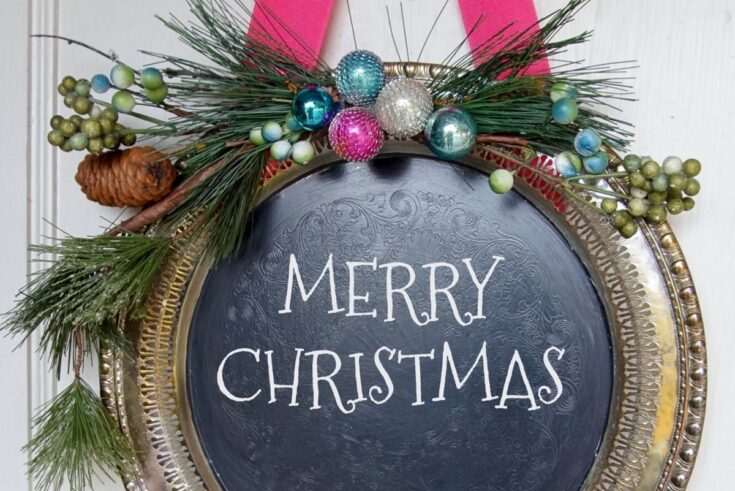 Image for How To Make A Silver Plate Tray Chalkboard Wreath