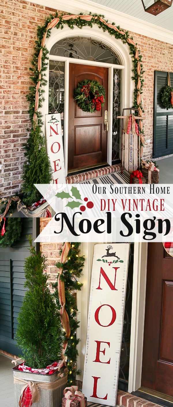 DIY vintage Noel Sign is a simple DIY. Includes free printables to make the sign!