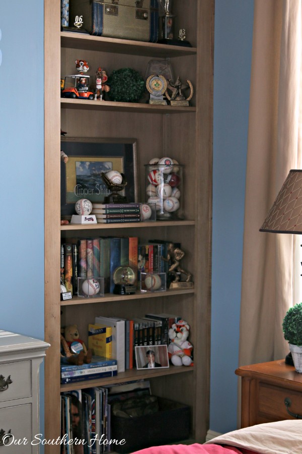 Ideas for decorating bookcases for teens by Our Southern Home