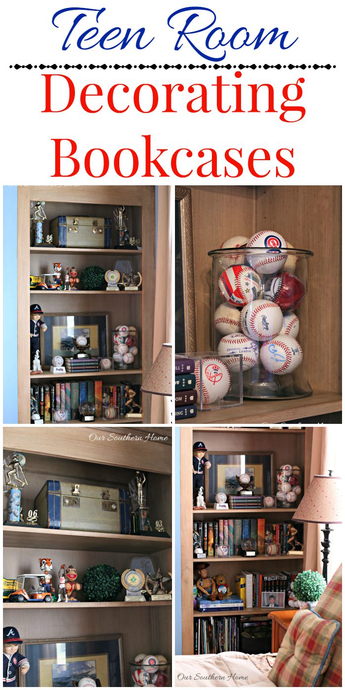 Ideas for decorating bookcases for teens by Our Southern Home