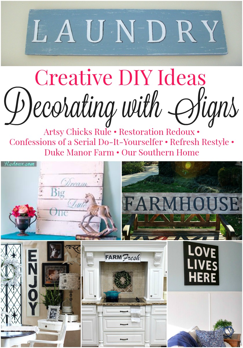 These are great ideas for decorating with signs and some cool tutorials!!!