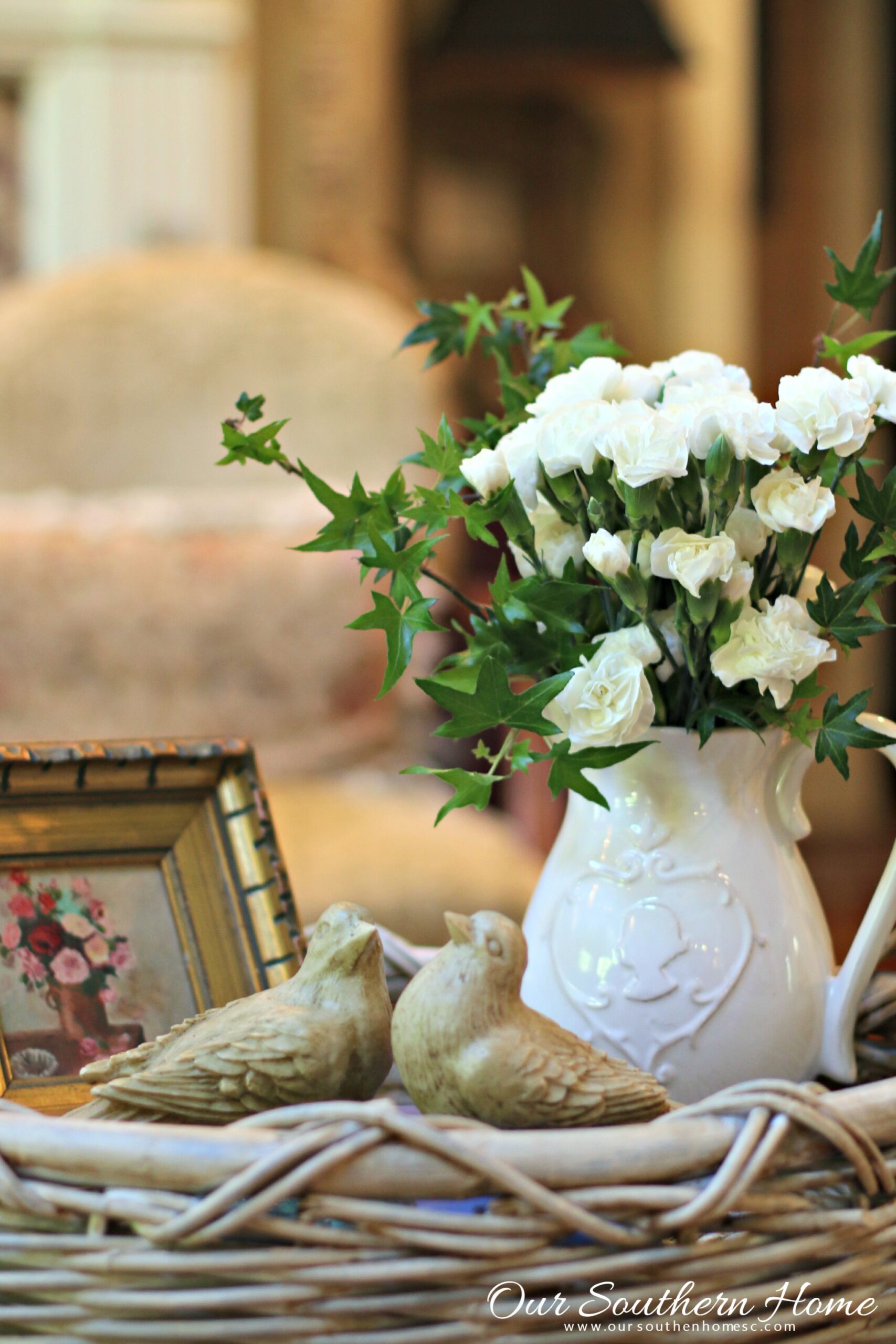 Chalk Painted Tray Basket