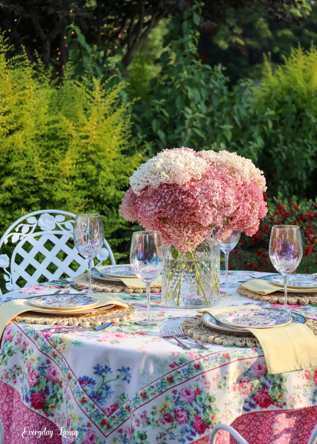 floral summer tablescape