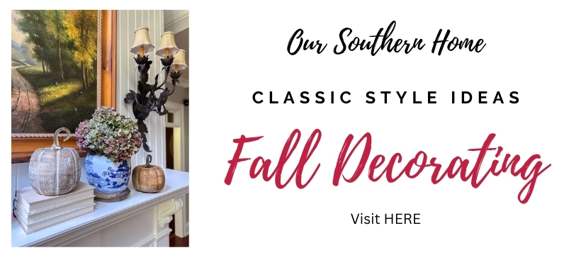 fall decor with text overlay to visit the fall categories on the blog.