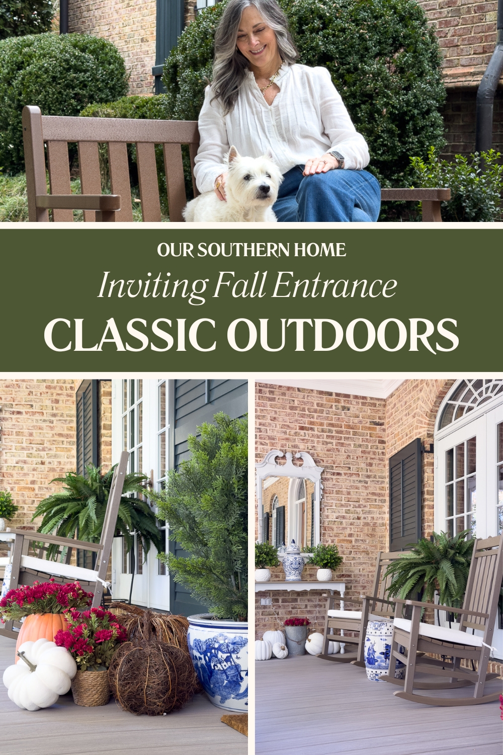 outdoor collage of fall decor featuring POLYWOOD