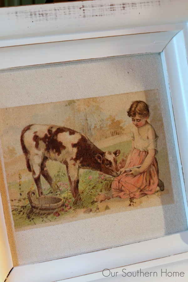 Thrift store frame becomes Farmhouse Art Makeover with 