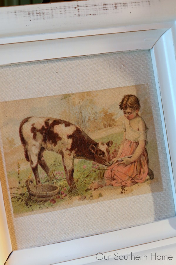 Thrift store frame becomes Farmhouse Art Makeover with