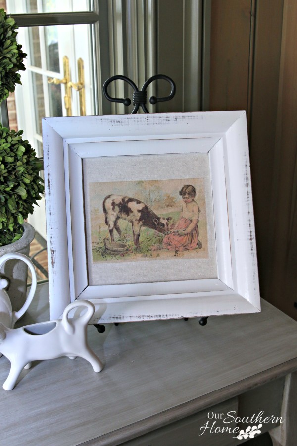 Thrift store frame becomes Farmhouse Art Makeover with little effort!