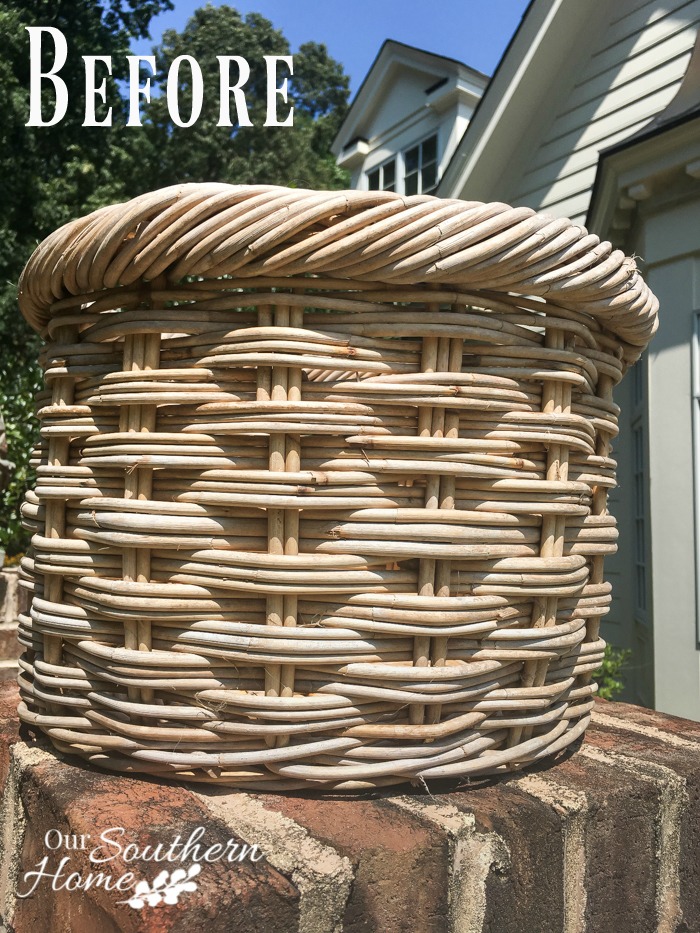 weathered basket makeover