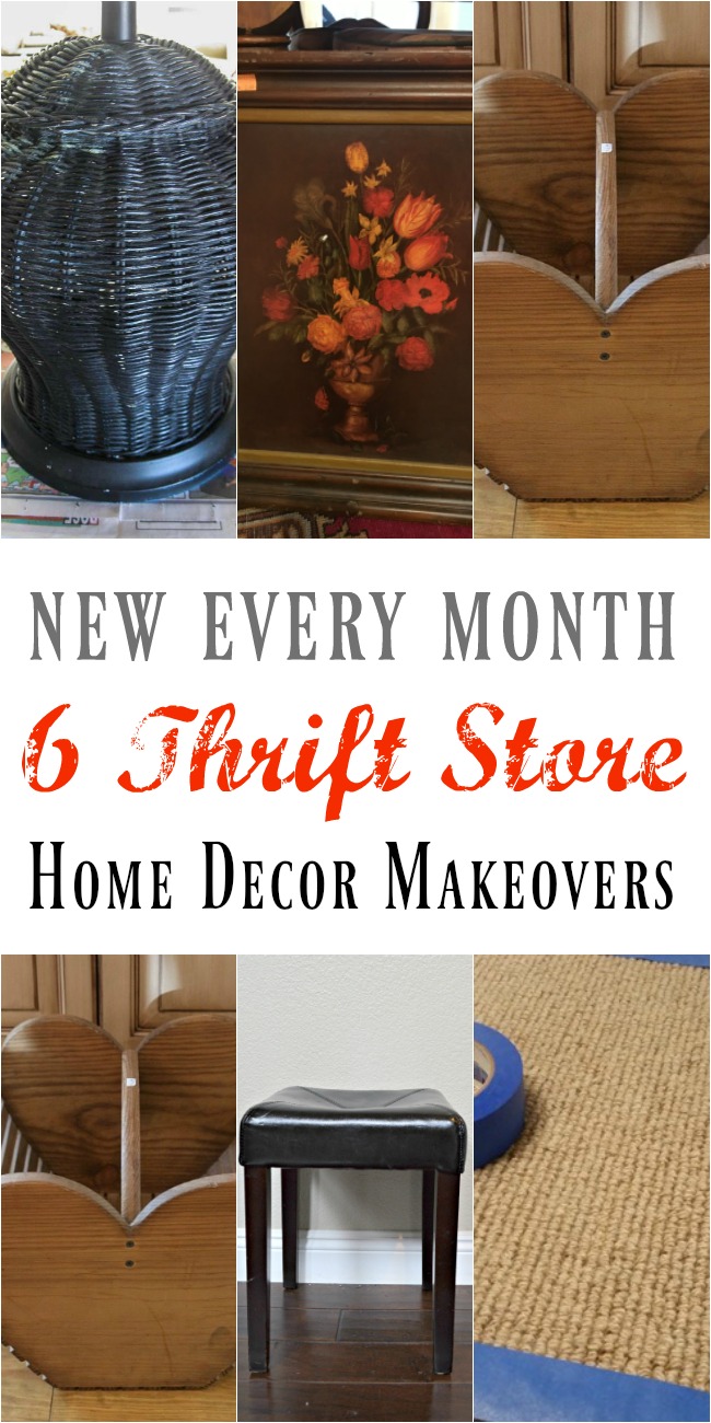 Join us each month for thrift store decor makeovers from 6 TOP bloggers. This month I'm sharing my GATHER chalkboard art makeover.