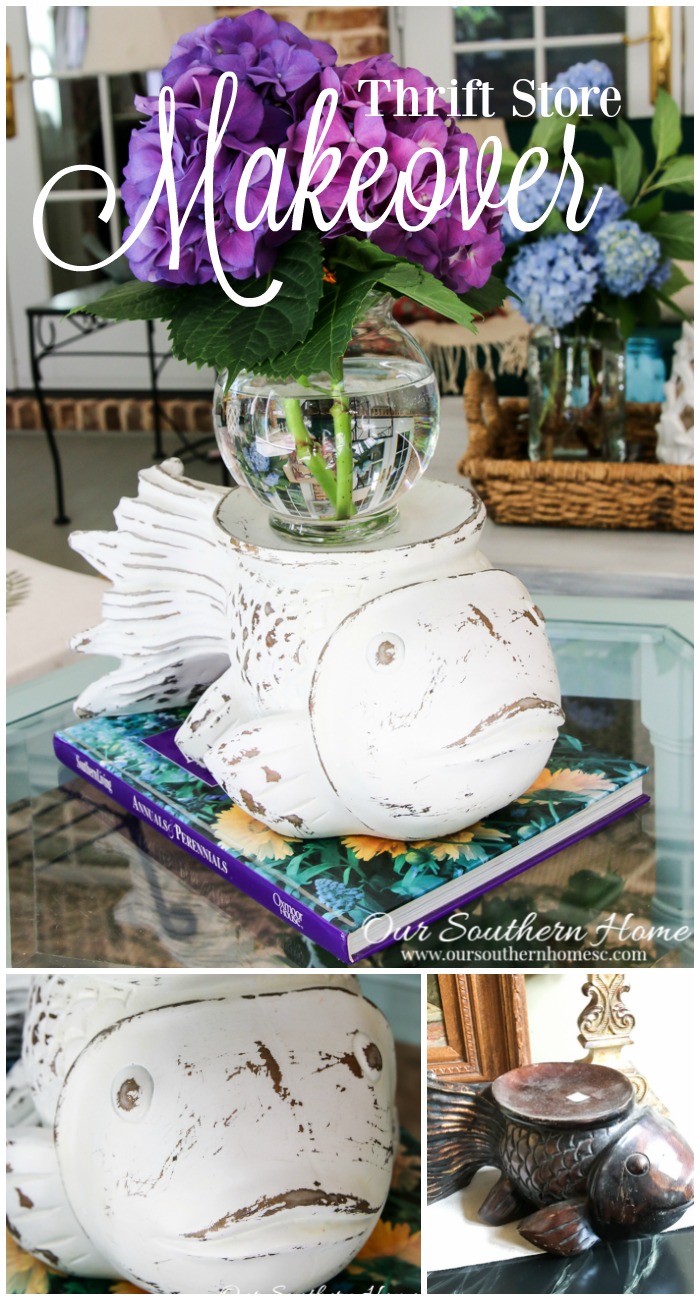 Carved first vase thrift store makeover by Our Southern Home #thriftstoremakeover