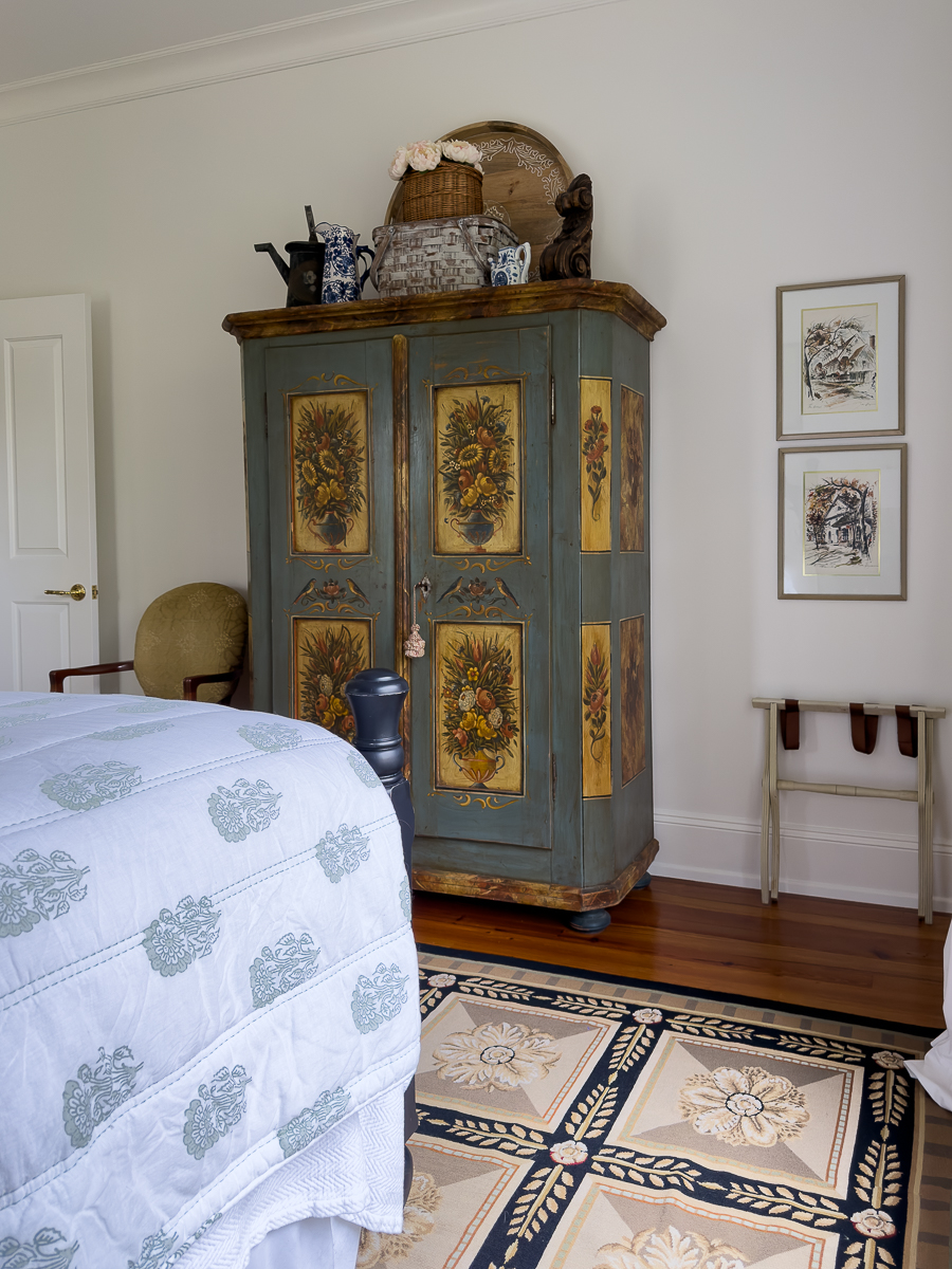 antique painted armoire