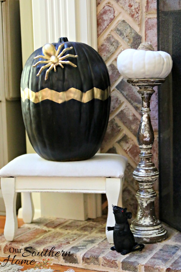 Halloween mantel for #DecorEnthusiast monthly challenge. This go around is One Space, Three Ways {Holiday Edition}