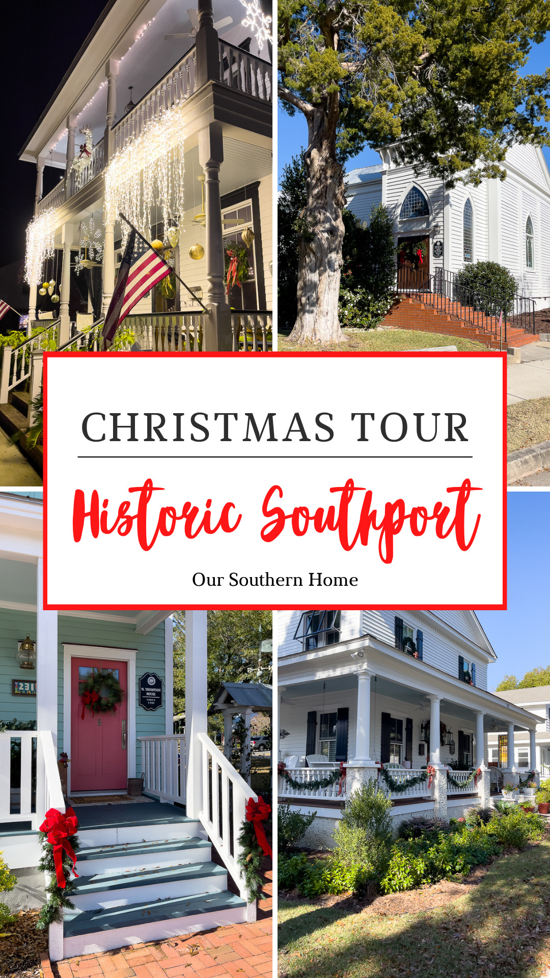 Historic Southport Homes at Christmas