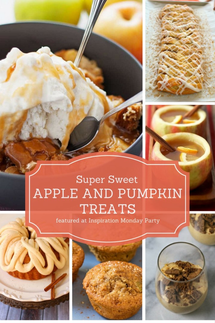 Inspiration Monday link party is live with this week's features! Check out these yummy Sweet Fall Treats with Apple and Pumpkin desserts!