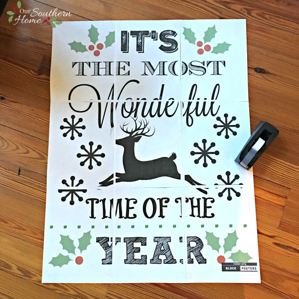 It's the most wonderful time of the year vintage look hand-painted DIY Christmas sign by Our Southern Home. This is much easier that you think! You've got to check it out! #homeforchristmas