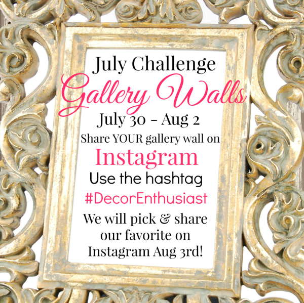 July Challenge: Share your gallery wall with us! Details at Our Southern Home
