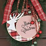 Jingle bell wreath for the #Christmasideastour by Our Southern Home. Anyone can embroider letters! It is so easy!