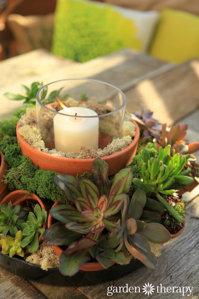 Make-this-gorgeous-outdoor-centerpiece-with-terracotta-pots-succulents-and-a-candle