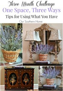 Month 3 in One space, three ways decorating challenge with tips on using what you have by Our Southern Home