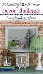 Thrift store needlework art become a showpiece on the screened porch with a new finish to the frame.