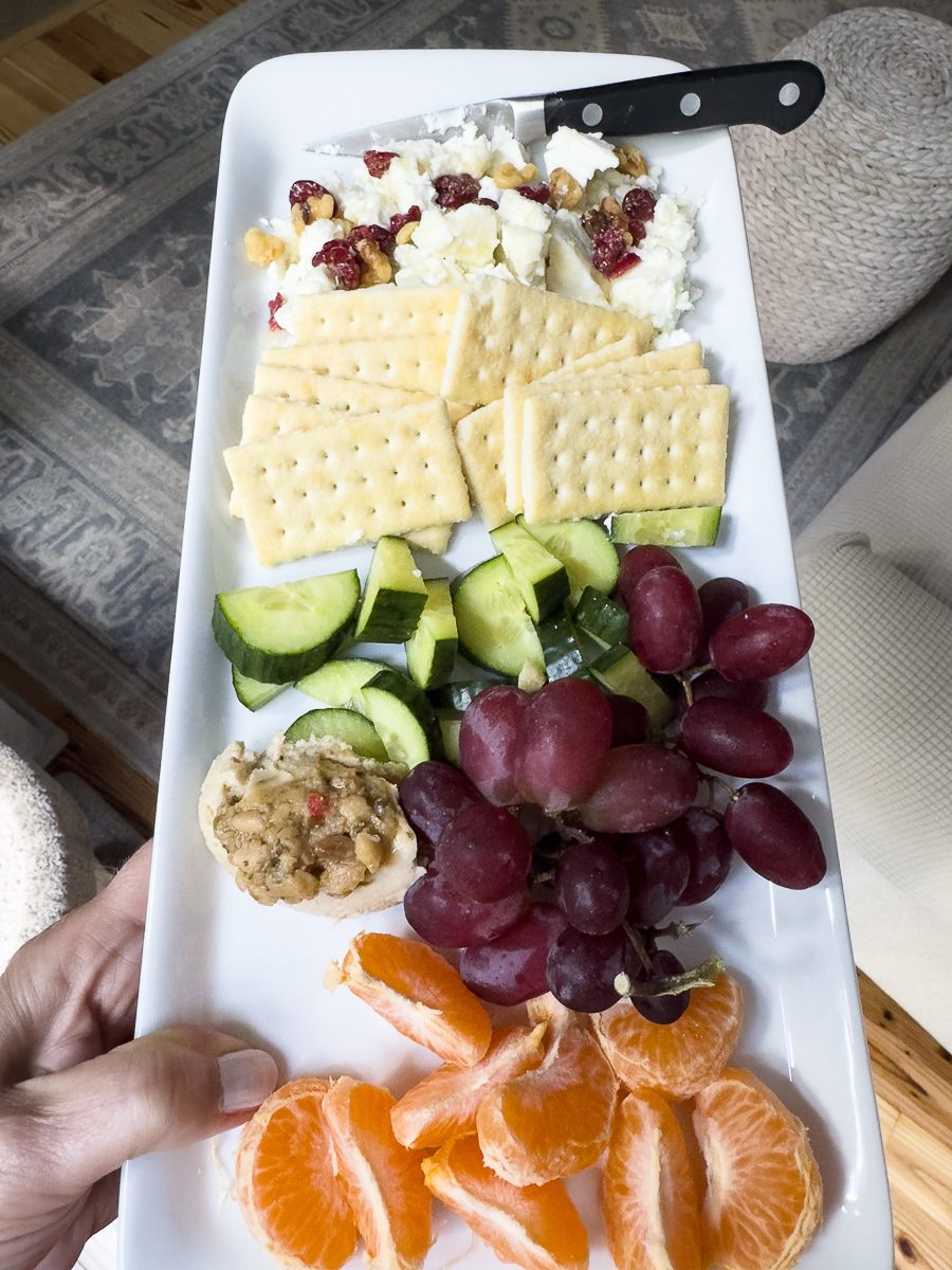 nibble plate with goat cheese