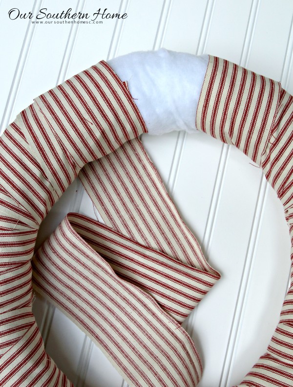 No-sew stars and stripes wreath made with a pool noodle by Our Southern Home