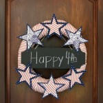 No-sew stars and stripes wreath made with a pool noodle by Our Southern Home
