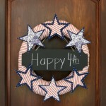 No-sew stars and stripes wreath made with a pool noodle by Our Southern Home