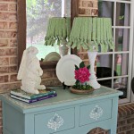 No sew lamp shade with outdoor fabric is a simple way to add home decor to your covered porch by Our Southern Home #nosew