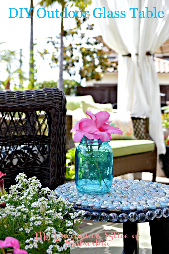 Image for DIY How to turn a stool into a outdoor glass table