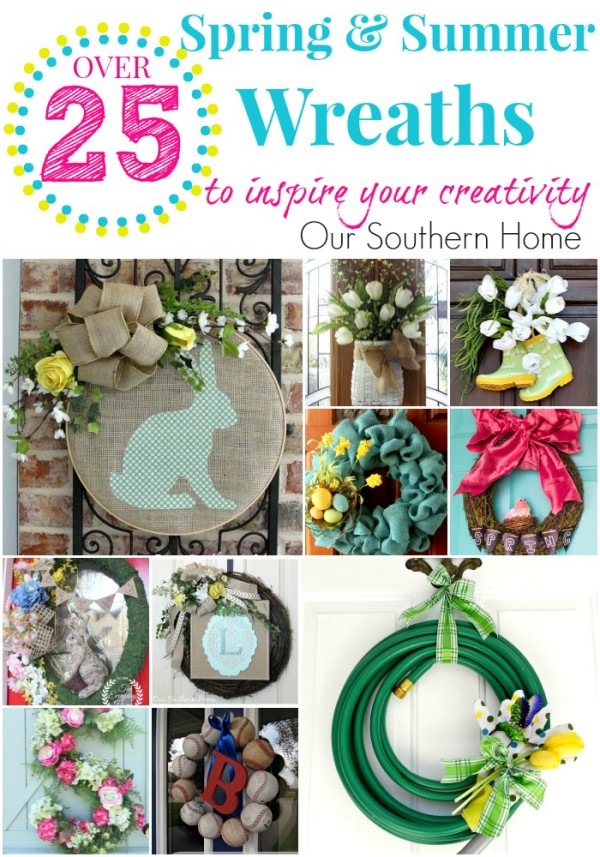 Over 25 spring and summer wreaths to inspire your creativity via Our Southern Home