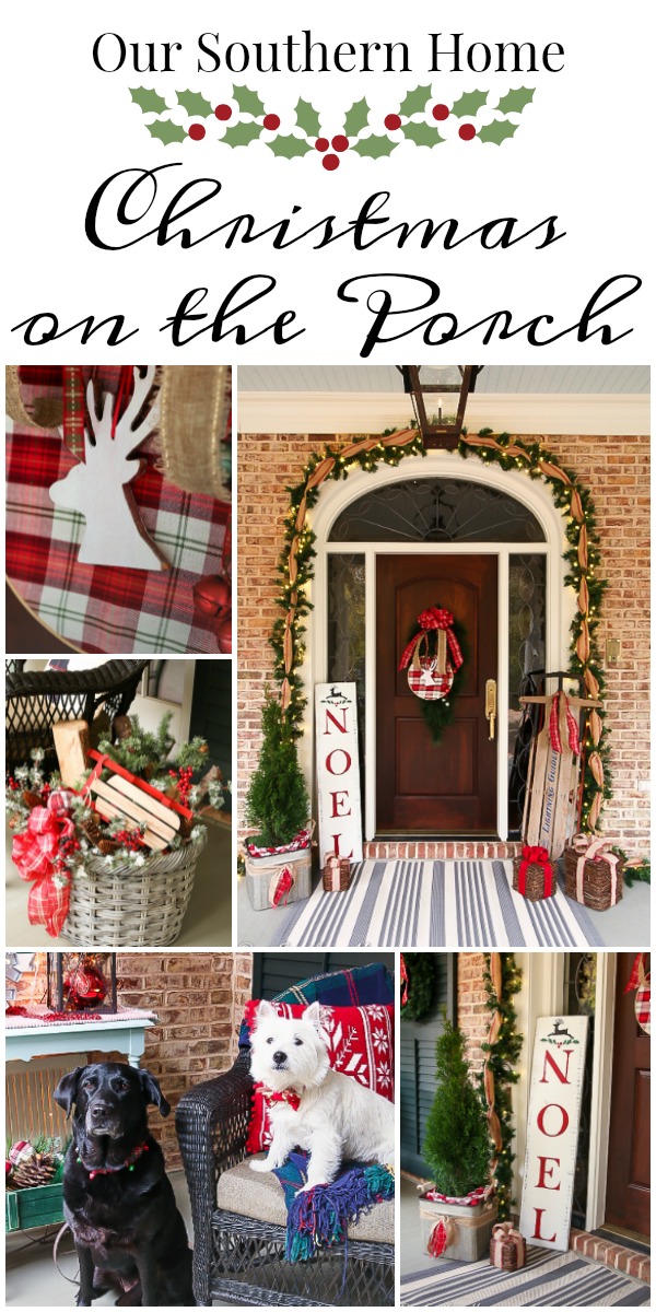 Large, southern front porch decked out for the holidays. So many great DIY and affordable ideas!