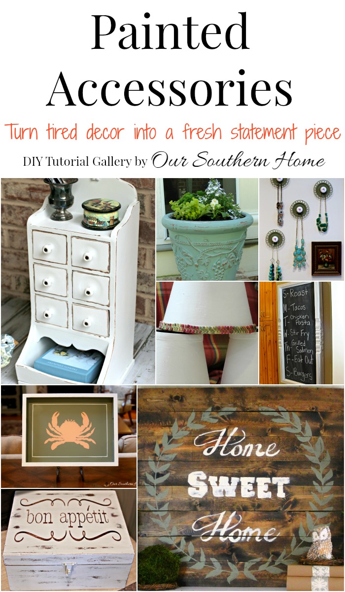Large gallery of painted home decor to freshen up your own items or thrift store finds! Great tips from Our Southern Home