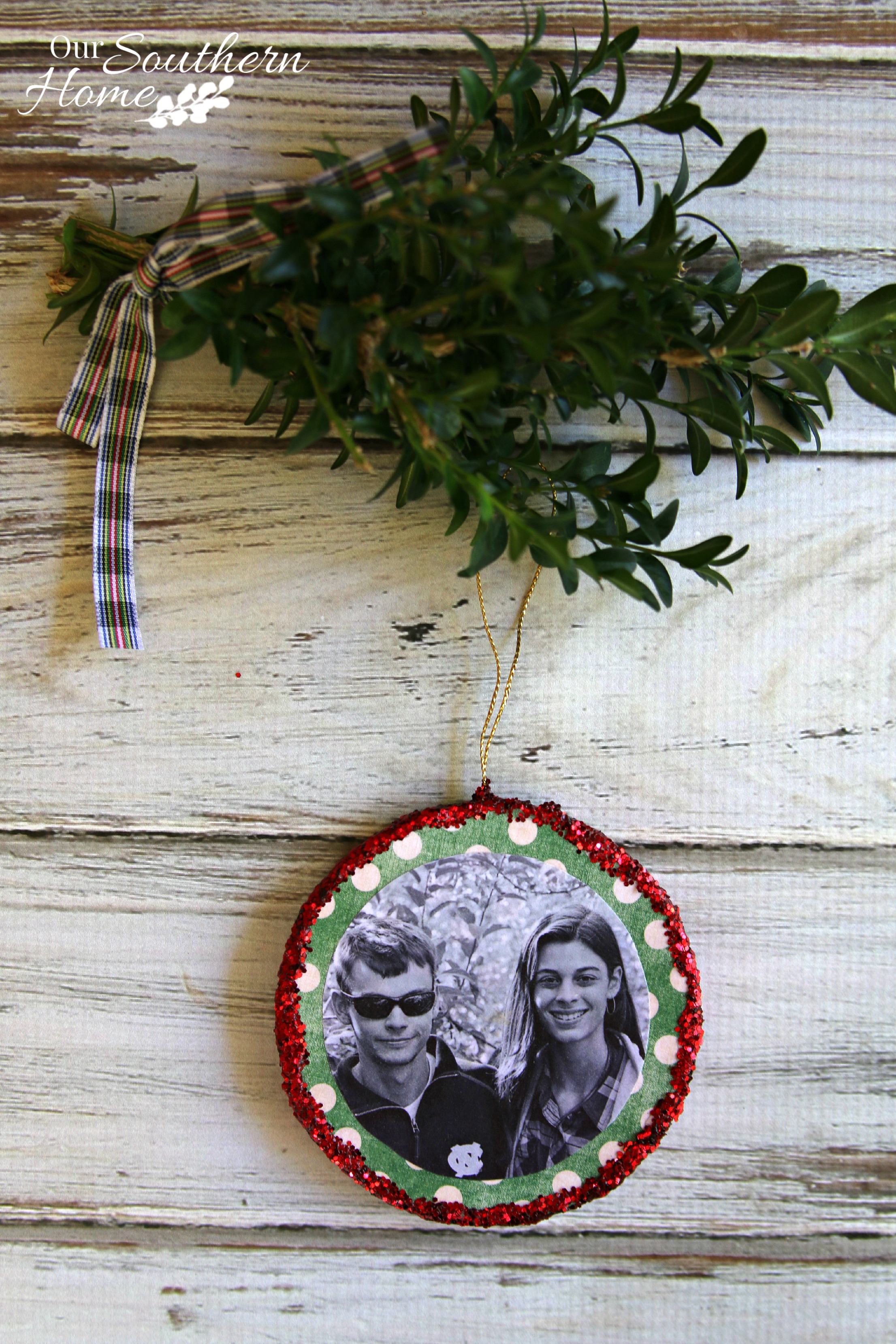 Photo Christmas ornaments are a very simple craft with the aid of Mod Podge by Our Southern Home