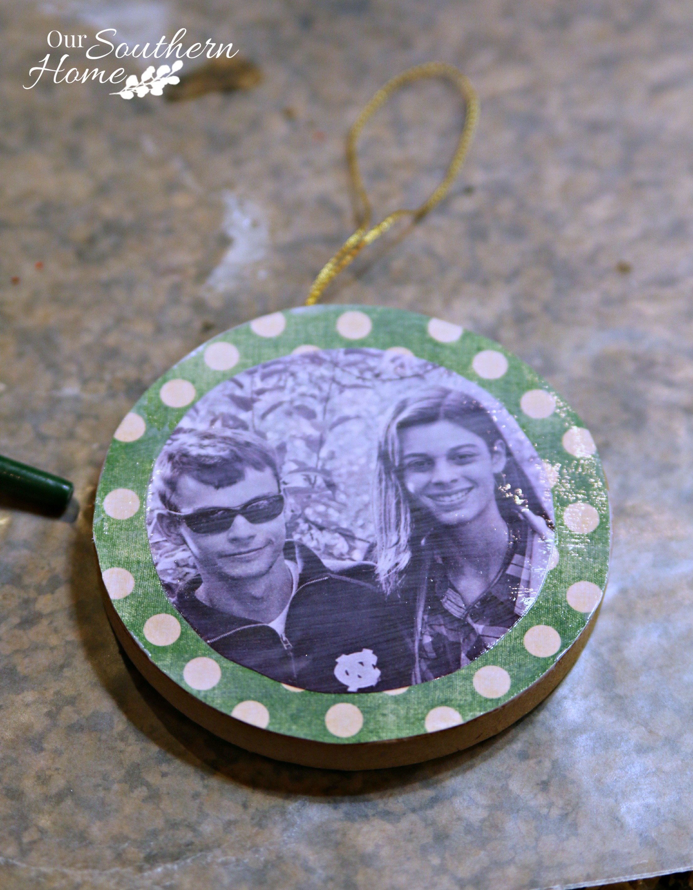 Photo Christmas ornaments are a very simple craft with the aid of Mod Podge by Our Southern Home