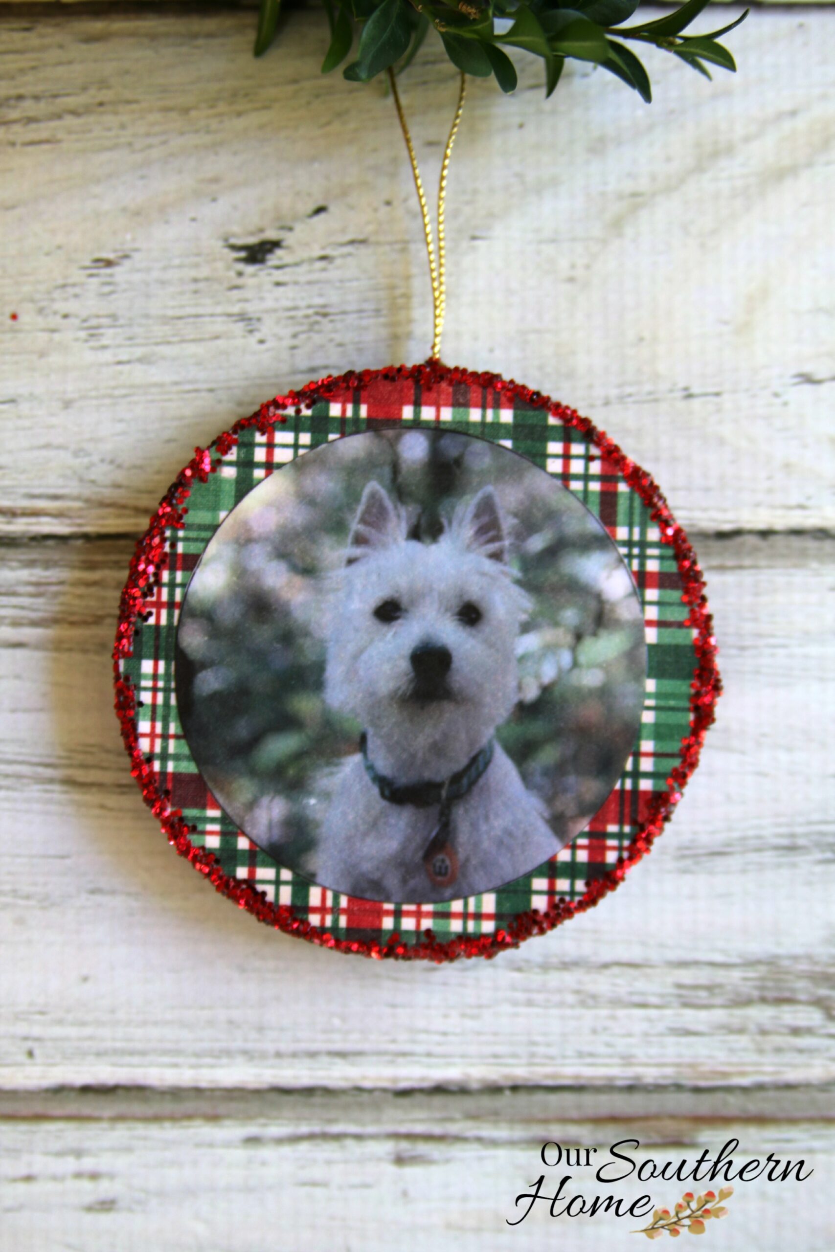 Photo Christmas ornaments are a very simple craft with the aid of Mod Podge by Our Southern Home