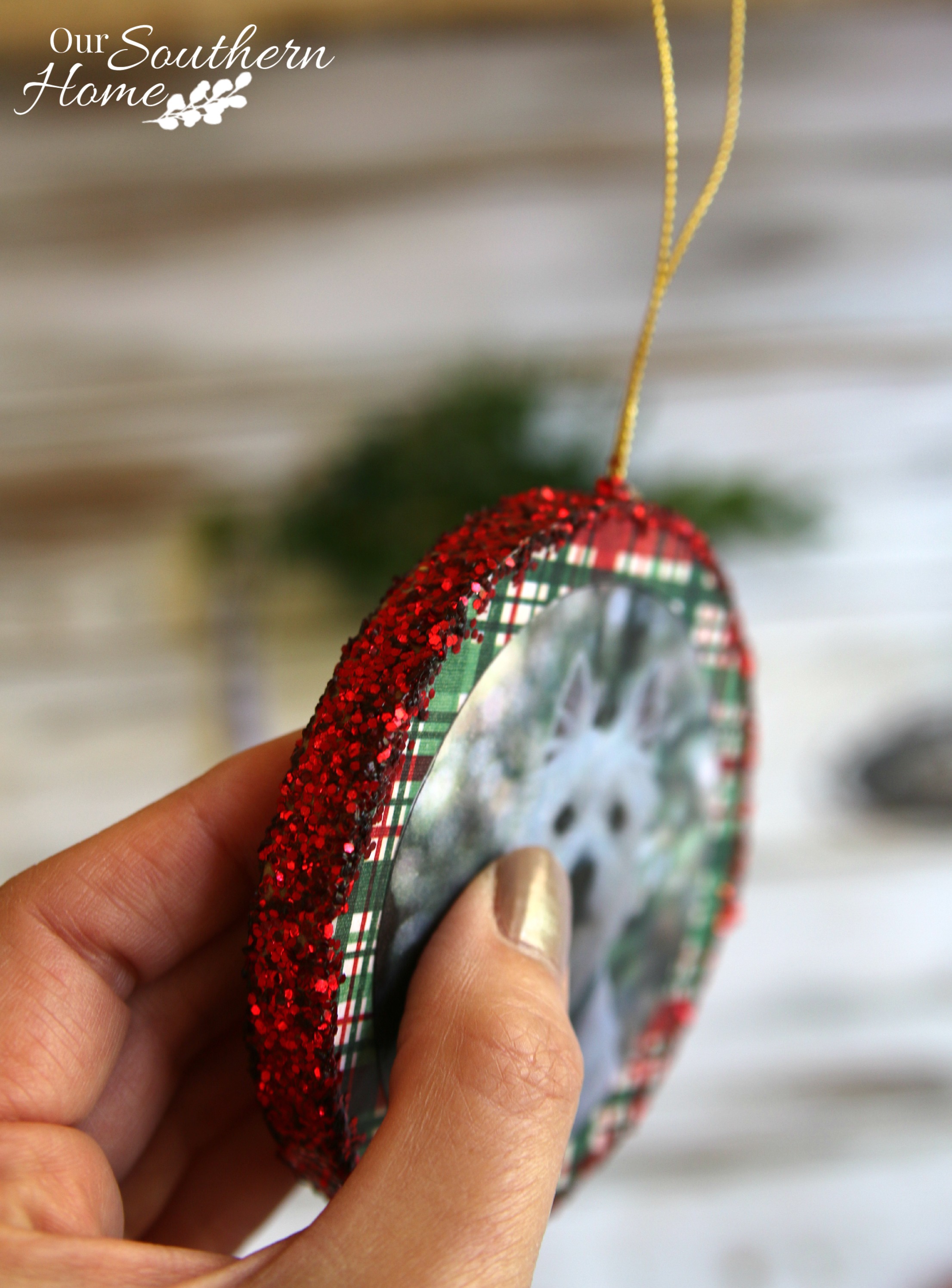 Photo Christmas ornaments are a very simple craft with the aid of Mod Podge by Our Southern Home