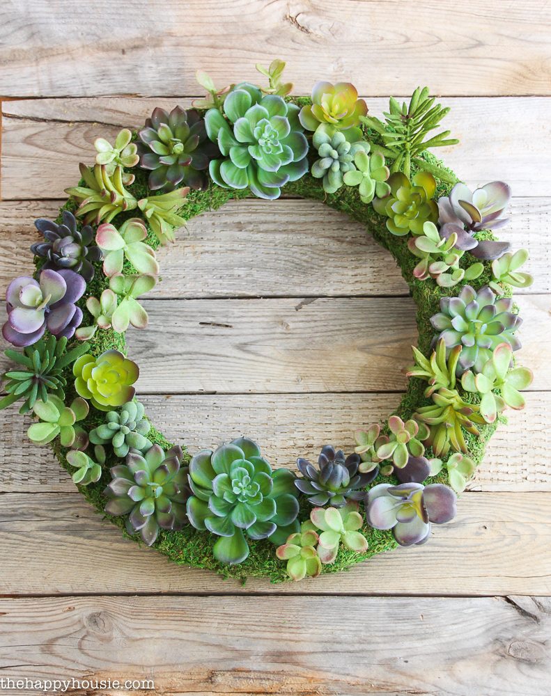 Pottery-Barn-Knock-Off-Faux-Succulent-Wreath-using-Make-it-Fun-Foam-Wreath-form.-20