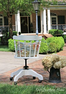 Pottery Barn Teen inspired desk chair makeover by Our Southern Home