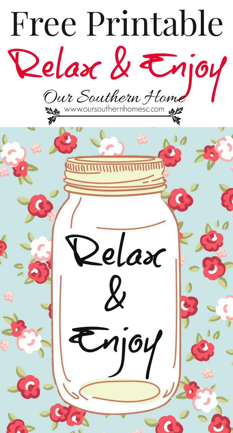 FREE Relax and Enjoy printable by Our Southern Home with images from Graphic Stock . Perfect for summer!