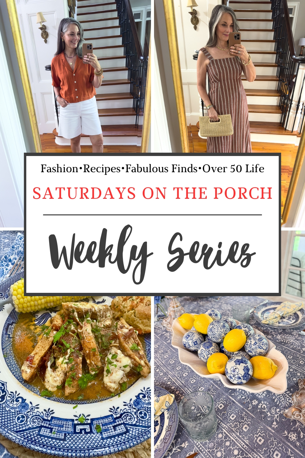 collage of fashion and food