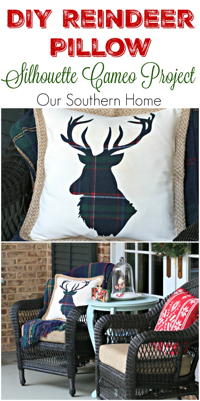 DIY Reindeer Pillow using a Silhouette Cameo by Our Southern Home