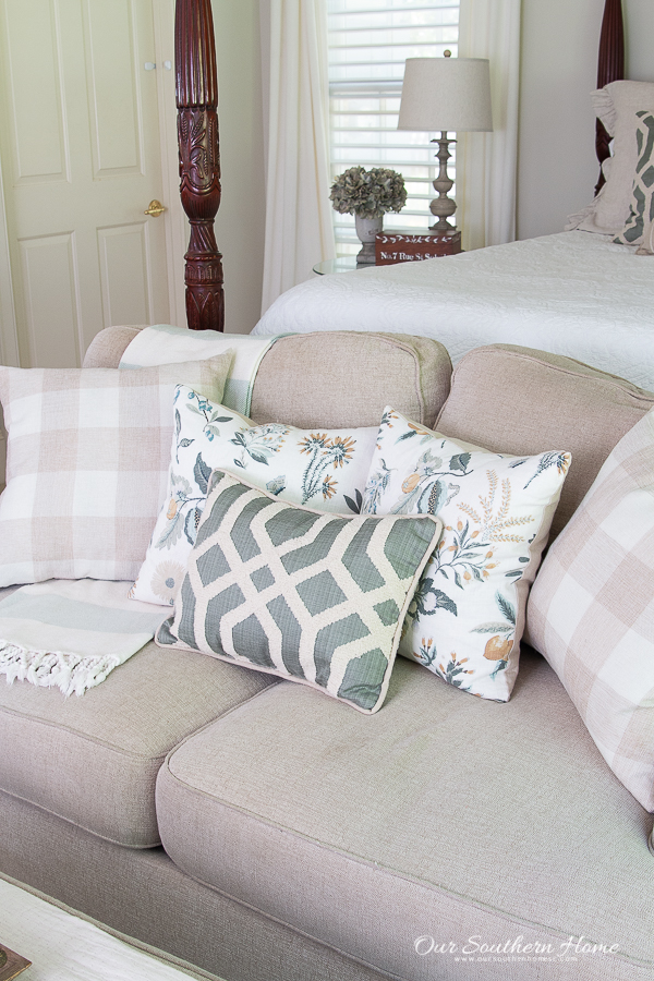 loveseat in the master bedroom