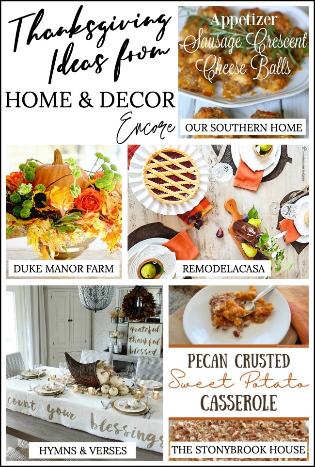 collage of food and decor for Thanksgiving