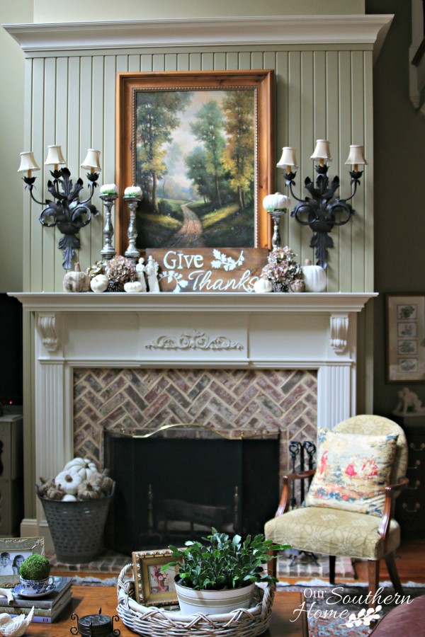 Thanksgiving mantel for one space, three ways by Our Southern Home