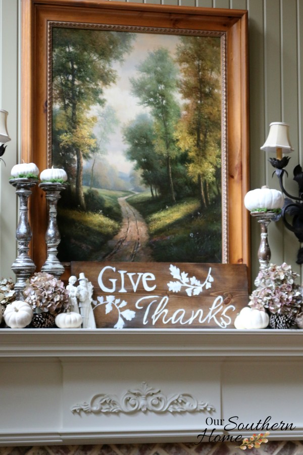 Thanksgiving mantel for one space, three ways by Our Southern Home